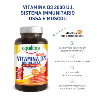 Equilibra Vitamina D3 Orosolubile Integratore Alimentare Ossa Muscoli