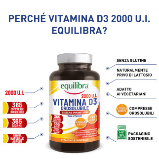 Equilibra Vitamina D3 Orosolubile Integratore Alimentare Ossa Muscoli
