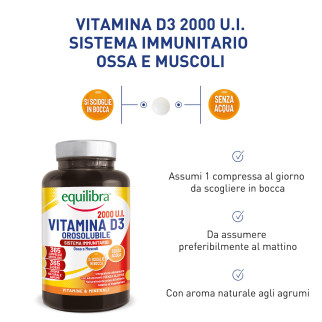 Equilibra Vitamina D3 Orosolubile Integratore Alimentare Ossa Muscoli
