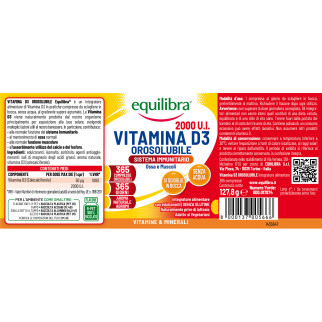 Equilibra Vitamina D3 Orosolubile Integratore Alimentare Ossa Muscoli