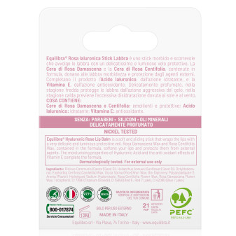 Equilibra Rosa Ialuronica Stick Labbra Protettivo e Idratante