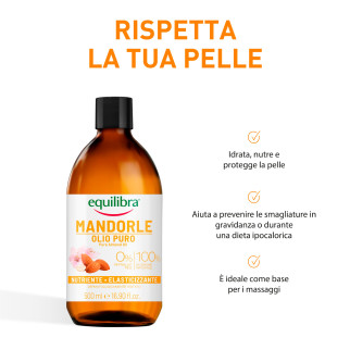 Equilibra Mandorle Olio Puro Nutriente Elasticizzante da 500ml