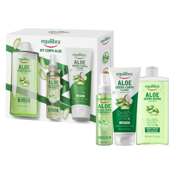 Equilibra Kit Corpo Aloe Acqua Profumanta Crema Lenitiva Dermo Bagno Equilibra Kit Corpo Aloe Acqua Profumanta Crema Lenitiva Dermo Bagno
