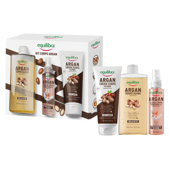 Equilibra Kit Argan con Acqua Profumata Crema Anti Aging Dermo Bagno Equilibra Kit Argan con Acqua Profumata Crema Anti Aging Dermo Bagno