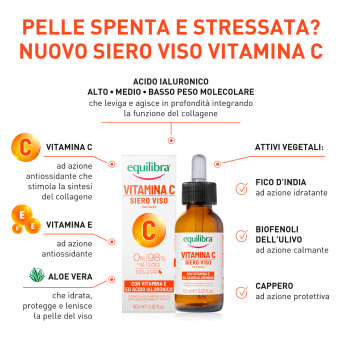 Equilibra Vitamina C Siero Viso Idratante Protettivo Flacone da 60ml