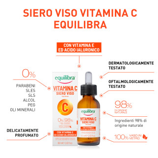 Equilibra Vitamina C Siero Viso Idratante Protettivo Flacone da 60ml
