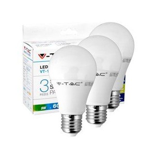 V-Tac VT-1900 Super Saver Pack Confezione 3 Lampadine LED E27 9W Bulb