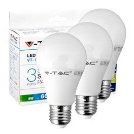 V-Tac VT-1900 Super Saver Pack Confezione 3 Lampadine LED E27 9W Bulb