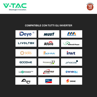 VT-48100E-W Batteria LiFePO4 5.12KWh Impianti Solari V-Tac