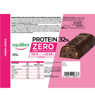 Equilibra Protein 32% Barretta Proteica Zero Crispy Cacao 45g