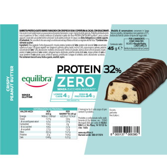 Equilibra Protein 32% Barretta Proteica Zero Crispy Peanut Butter 45g