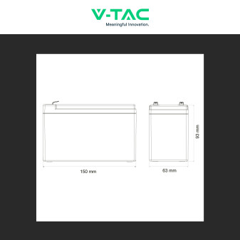 V-Tac VT-12.8V7.2AH-L Batteria LiFePO4 12,8V 7,2Ah - SKU 11942