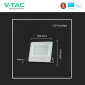 Immagine 6 - V-Tac Pro VT-44204 Faro LED 200W Faretto SMD Chip Samsung IP65 Colore Nero - SKU 23444