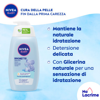 Bagnetto Corpo e Capelli Soffici Bolle Flacone da 450ml NIVEA Baby