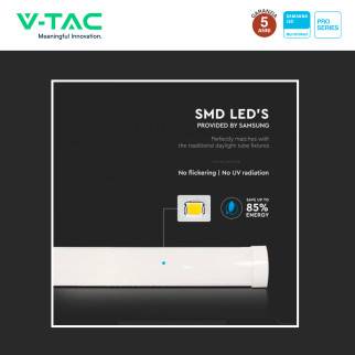 Tubo LED Prismatico Plafoniera 20W 60cm VT-8-20 V-Tac Pro