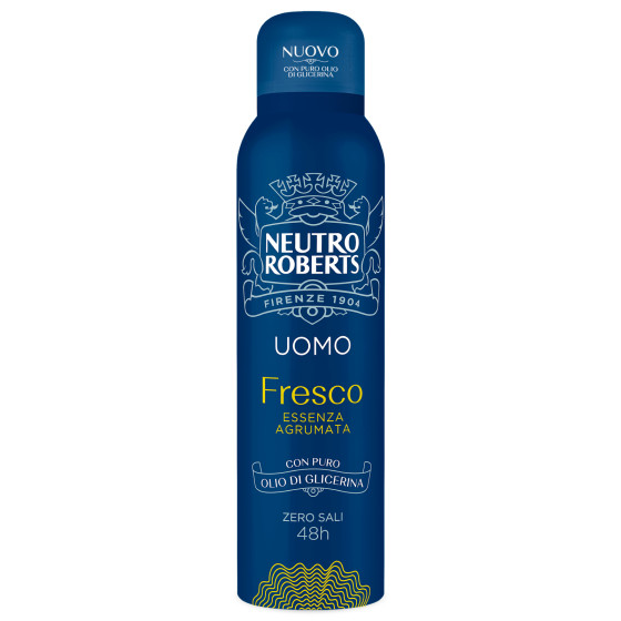 Deodorante Spray Fresco Uomo Essenza Agrumata 150ml Neutro Roberts Deodorante Spray Fresco Uomo Essenza Agrumata 150ml Neutro Roberts
