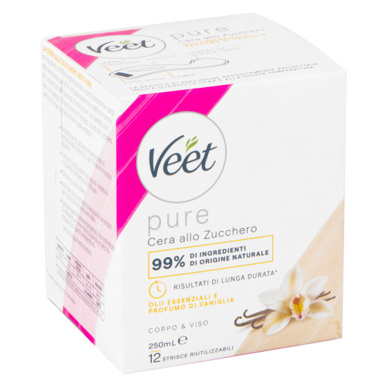 Veet Pure Cera allo Zucchero Depilazione Viso Corpo 250ml Veet Pure Cera allo Zucchero Depilazione Viso Corpo 250ml