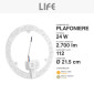 Immagine 4 - Life Modulo LED Circolina 24W SMD Ø215mm a Disco per Plafoniere con Driver - mod. 39.942424C30 / 39.942424N40