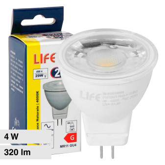 Faretto LED MR11 GU4 4W COB Life