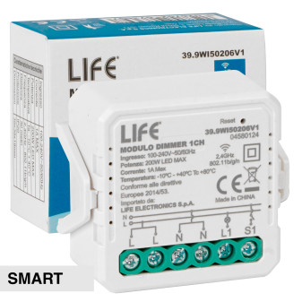 Life Modulo Relè Smart 1CH Ricevitore Interruttore Dimmer ON/OFF Wi-Fi 2,4...