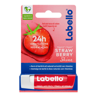 Labello Strawberry Shine Balsamo Labbra Idratante 24h alla Fragola con Burro...