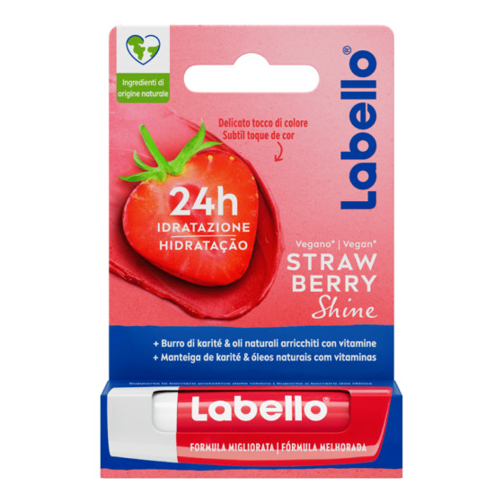 Labello Strawberry Shine Balsamo Labbra Idratante 24h alla Fragola Labello Strawberry Shine Balsamo Labbra Idratante 24h alla Fragola
