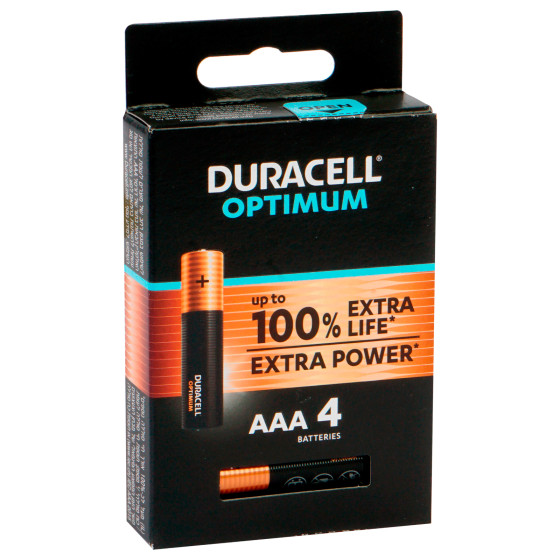 Batterie Mini Stilo AAA 1.5V Alcaline - 4pz Duracell Optimum Batterie Mini Stilo AAA 1.5V Alcaline - 4pz Duracell Optimum