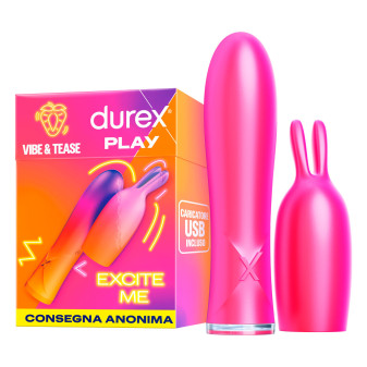 Durex Play Excite Me Vibe e Tease Vibratore 2in1 per Donna 7 Modalità di...