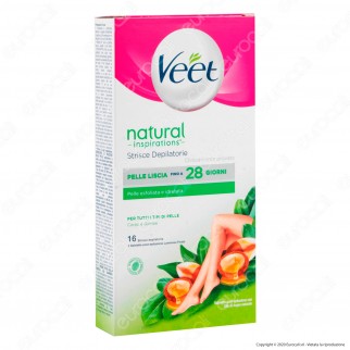 Veet Strisce Depilatorie Corpo Natural Inspirations per Tutti i Tipi
