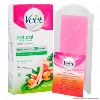 Veet Strisce Depilatorie Corpo Natural Inspirations per Tutti i Tipi