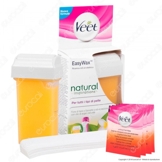 Veet EasyWax Roll-On Natural Inspirations per Tutti i Tipi di Pelle - Veet EasyWax Roll-On Natural Inspirations per Tutti i Tipi di Pelle -