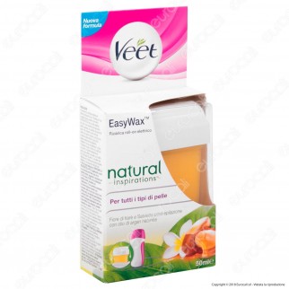 Veet EasyWax Roll-On Natural Inspirations per Tutti i Tipi di Pelle -