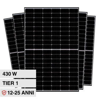 Pannelli Solari Fotovoltaici 430W TIER 1 TOPCon IP68 Telaio Nero V-Tac