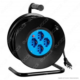 CFG Prolunga Avvolgicavo Spina 16A e 4 Prese 10/16A Bipasso/Schuko
