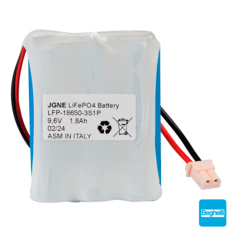 Batteria LiFePO4 9,6V 1,8Ah con Connettore Molex Compatibile Beghelli -...