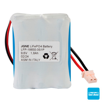Batteria LiFePO4 9,6V 1,8Ah Connettore Molex Compatibile Beghelli