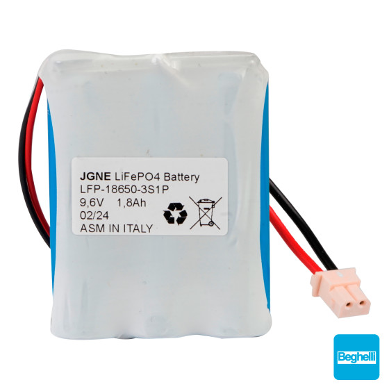 Batteria LiFePO4 9,6V 1,8Ah Connettore Molex Compatibile Beghelli Batteria LiFePO4 9,6V 1,8Ah Connettore Molex Compatibile Beghelli