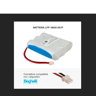 Batteria LiFePO4 9,6V 1,8Ah Connettore Molex Compatibile Beghelli