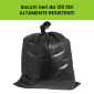 Immagine 4 - 10 Sacchi Neri HPDE in Rotolo a Strappo per Raccolta Rifiuti Plastica 120L 90x120cm