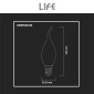 Immagine 7 - Life Lampadina LED E14 Filament 6.5W Candle CF35 Fiamma Transparent - mod. 39.920123C27 / 39.920123N40