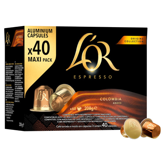 40 Capsule Caffè Espresso Colombia per Nespresso Int 8 L'Or 40 Capsule Caffè Espresso Colombia per Nespresso Int 8 L'Or