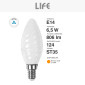 Immagine 2 - Life Lampadina LED E14 6,5W Candela ST35 Tortiglione Filament Vetro Milky - mod. 39.920113CM27