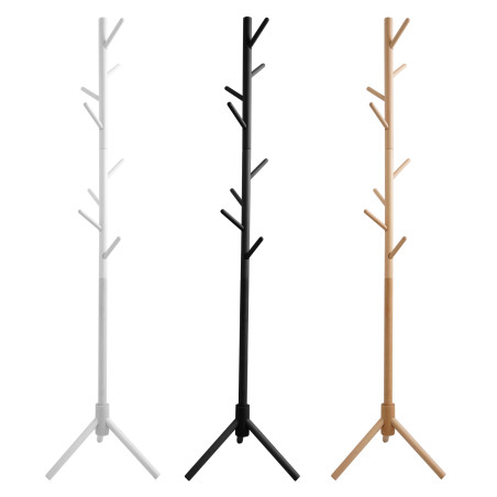 Appendiabiti In Legno Di Gomma Tangkula – 8 Ganci, Altezza Regolabile 138 Cm, Base Stabile Per Corridoio E Ingresso