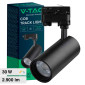 Immagine 1 - V-Tac VT-47030 Faretto LED da Binario Trifase 30W Track Light COB Luce 3in1 Colore Nero - SKU 8078