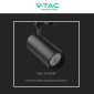 Immagine 7 - V-Tac VT-47030 Faretto LED da Binario Trifase 30W Track Light COB Luce 3in1 Colore Nero - SKU 8078