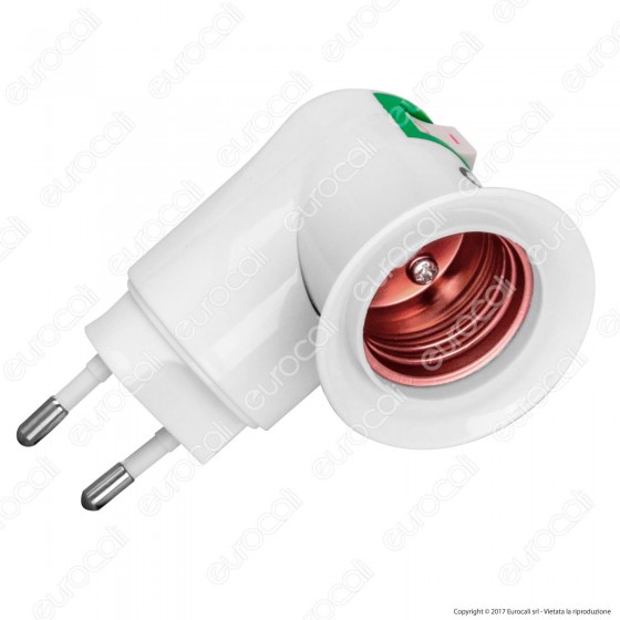 Portalampada Presa da Muro per Lampadine E27 con Pulsante ON / OFF Portalampada Presa da Muro per Lampadine E27 con Pulsante ON / OFF