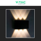 Immagine 7 - V-Tac VT-846 Lampada LED da Muro 5W Wall Light Nera con 6 LED SMD Applique IP65 - SKU 218615 / 218616