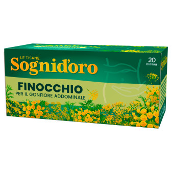 Sognid'oro Tisana Finocchio per il Gonfiore Addominale - Confezione da 20 Filtri