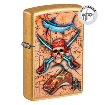 Zippo Accendino a Benzina Ricaricabile ed Antivento con Fantasia Guy Harvey -...