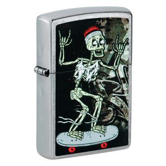 Zippo Accendino a Benzina Ricaricabile ed Antivento con Fantasia Skateboard...